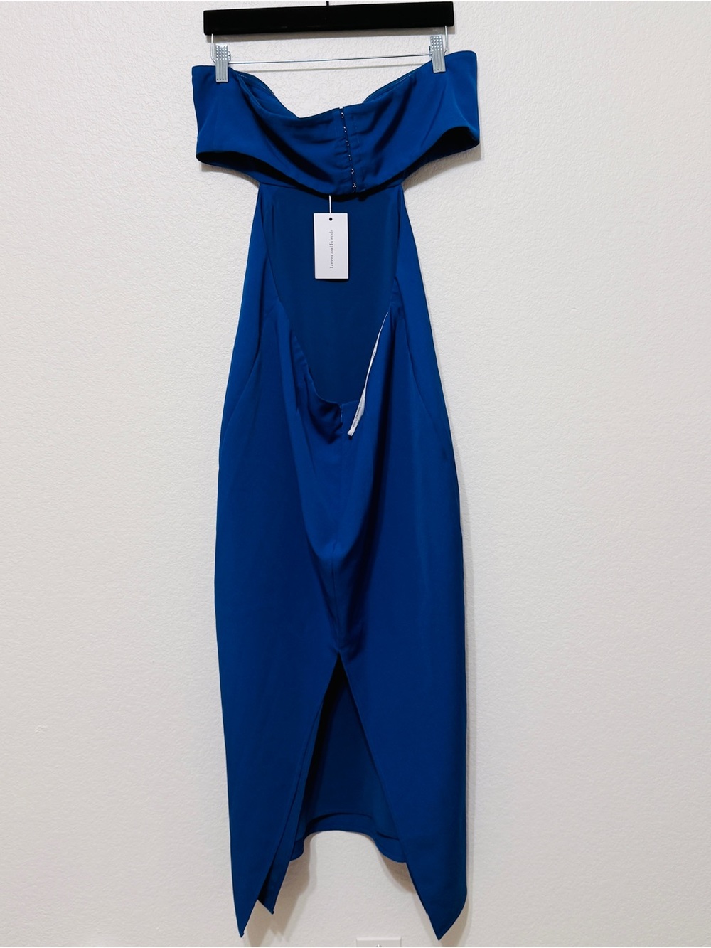 🦋 Lovers and Friends| Cobalt Blue Strapless Bandeau Maxi Dress NWT XL - Picture 2 of 10
